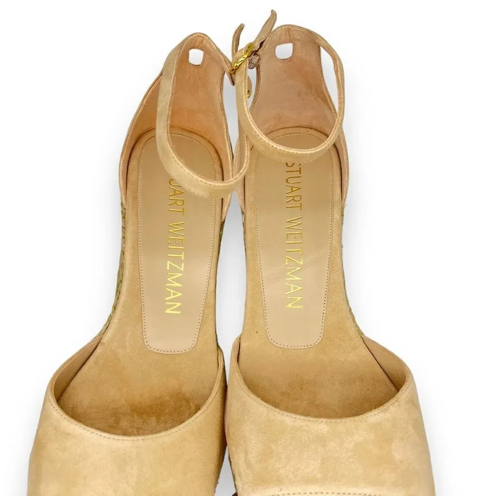 stuart weitzman‎ nudist curve espadrille wedges suede